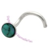 Turquoise - Green - Silver Nose Stud